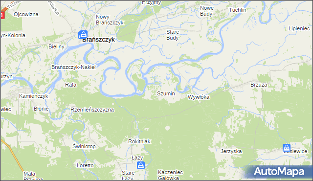 mapa Szumin gmina Łochów, Szumin gmina Łochów na mapie Targeo