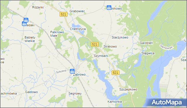 mapa Szymbark gmina Iława, Szymbark gmina Iława na mapie Targeo