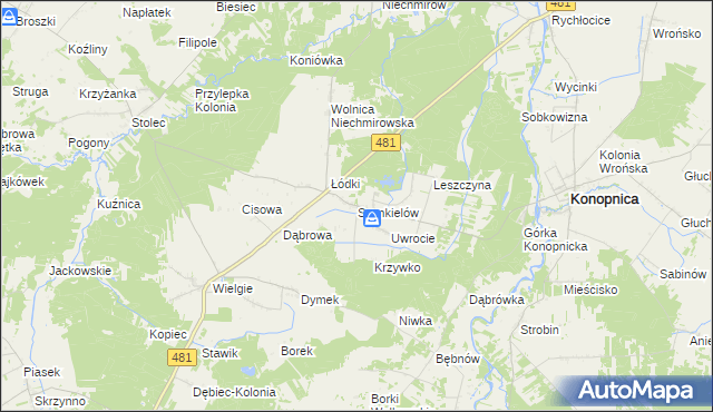 mapa Szynkielów, Szynkielów na mapie Targeo