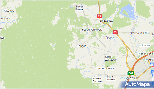 mapa Tabędz, Tabędz na mapie Targeo