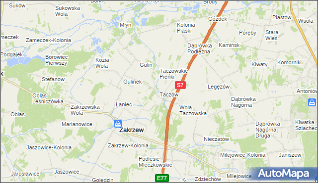 mapa Taczów, Taczów na mapie Targeo