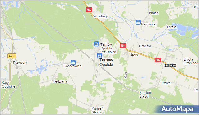 mapa Tarnów Opolski, Tarnów Opolski na mapie Targeo