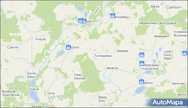 mapa Tomaszewo gmina Zblewo, Tomaszewo gmina Zblewo na mapie Targeo