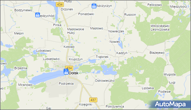 mapa Trąbinek, Trąbinek na mapie Targeo