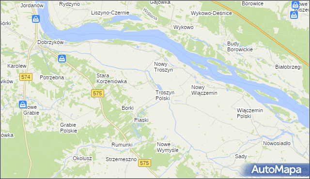 mapa Troszyn Polski, Troszyn Polski na mapie Targeo