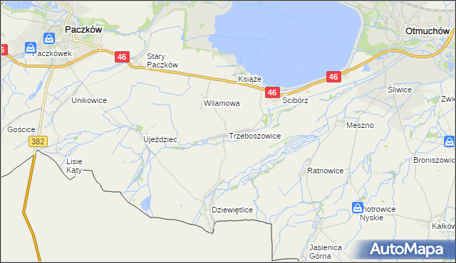 mapa Trzeboszowice, Trzeboszowice na mapie Targeo