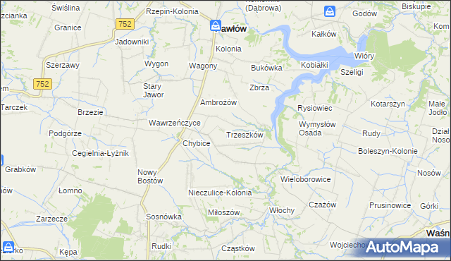 mapa Trzeszków, Trzeszków na mapie Targeo