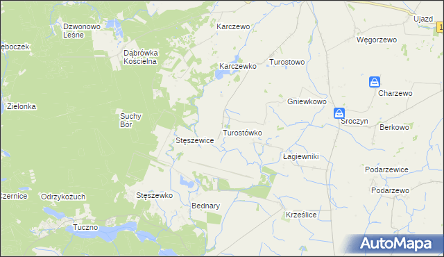 mapa Turostówko, Turostówko na mapie Targeo