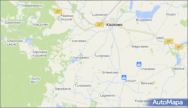 mapa Turostowo, Turostowo na mapie Targeo