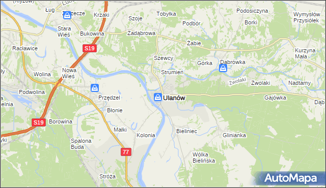mapa Ulanów powiat niżański, Ulanów powiat niżański na mapie Targeo