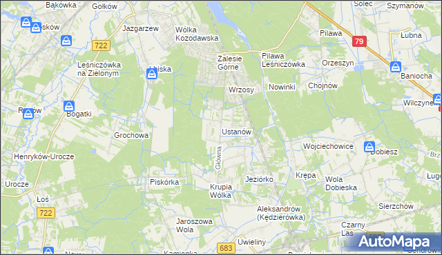 mapa Ustanów, Ustanów na mapie Targeo