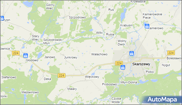 mapa Wałachowo, Wałachowo na mapie Targeo