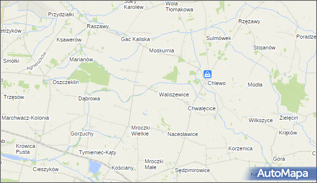 mapa Waliszewice, Waliszewice na mapie Targeo