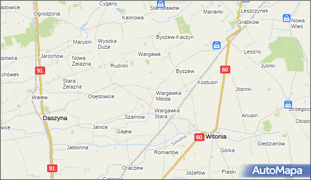 mapa Wargawka Młoda, Wargawka Młoda na mapie Targeo