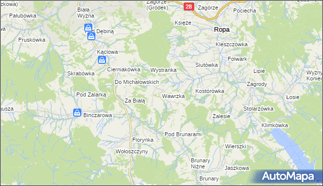 mapa Wawrzka, Wawrzka na mapie Targeo