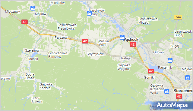 mapa Węglów, Węglów na mapie Targeo