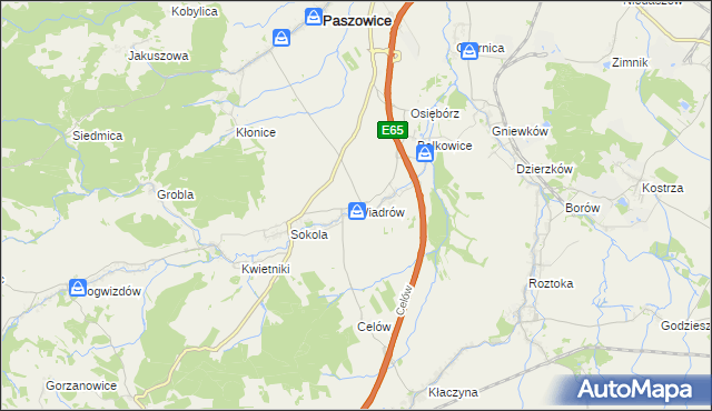 mapa Wiadrów, Wiadrów na mapie Targeo