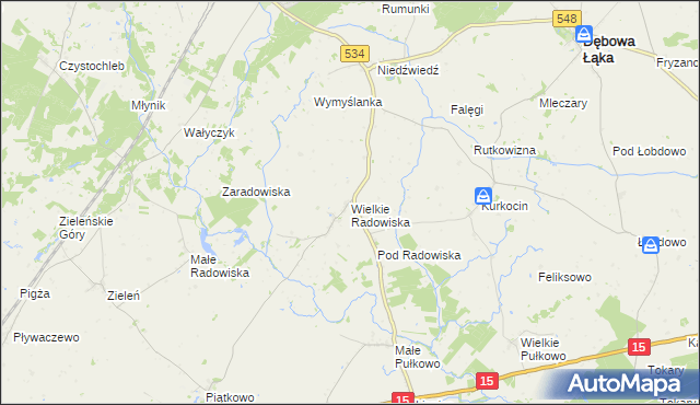 mapa Wielkie Radowiska, Wielkie Radowiska na mapie Targeo