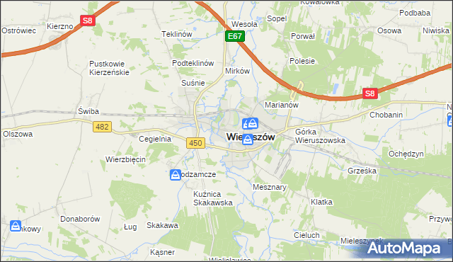 mapa Wieruszów, Wieruszów na mapie Targeo