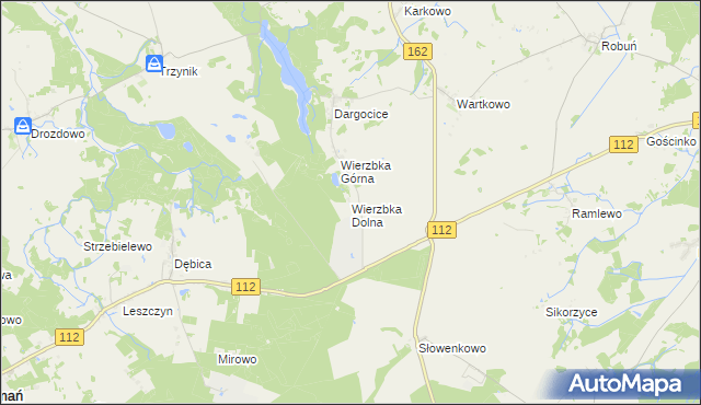 mapa Wierzbka Dolna, Wierzbka Dolna na mapie Targeo