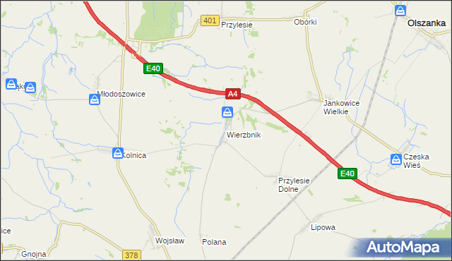 mapa Wierzbnik gmina Grodków, Wierzbnik gmina Grodków na mapie Targeo