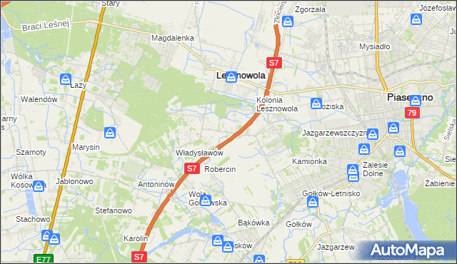 mapa Wilcza Góra gmina Lesznowola, Wilcza Góra gmina Lesznowola na mapie Targeo