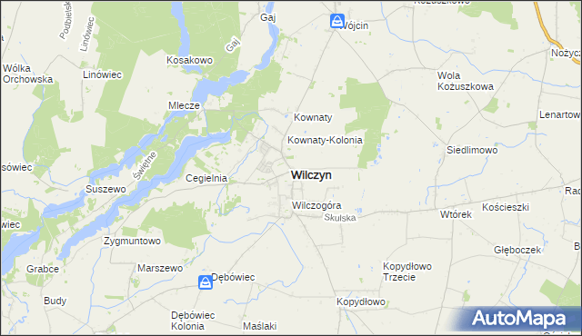 mapa Wilczyn powiat koniński, Wilczyn powiat koniński na mapie Targeo