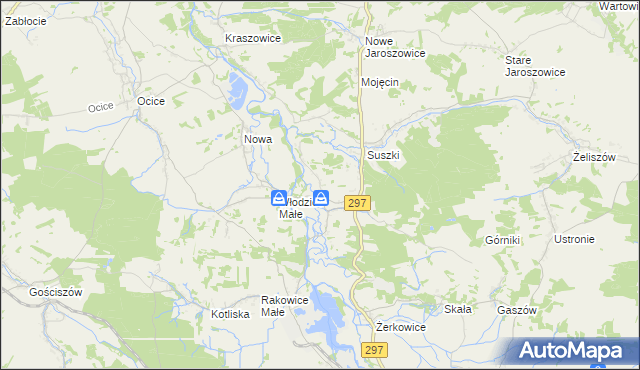 mapa Włodzice Wielkie, Włodzice Wielkie na mapie Targeo