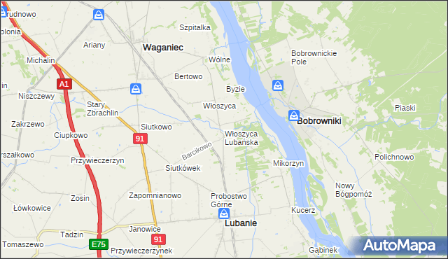 mapa Włoszyca Lubańska, Włoszyca Lubańska na mapie Targeo