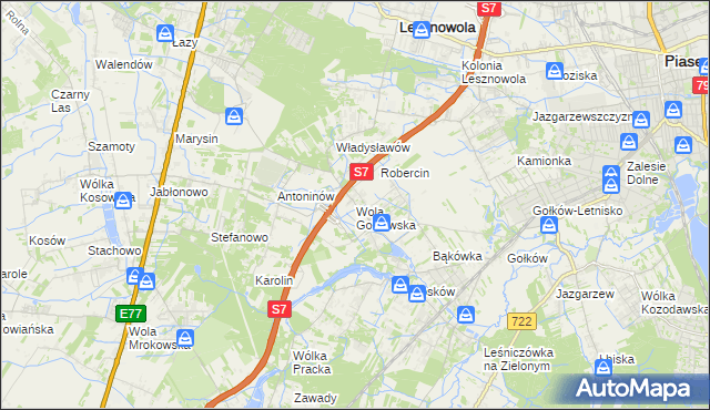 mapa Wola Gołkowska, Wola Gołkowska na mapie Targeo