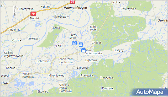 mapa Wola Zabierzowska, Wola Zabierzowska na mapie Targeo