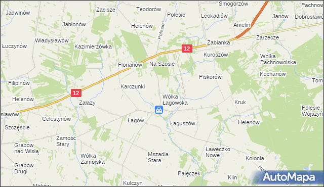 mapa Wólka Łagowska, Wólka Łagowska na mapie Targeo