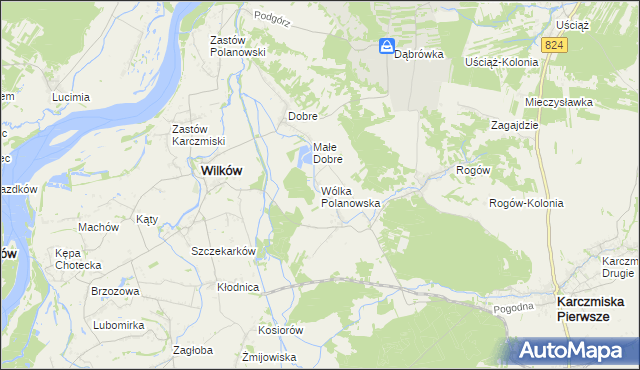 mapa Wólka Polanowska, Wólka Polanowska na mapie Targeo