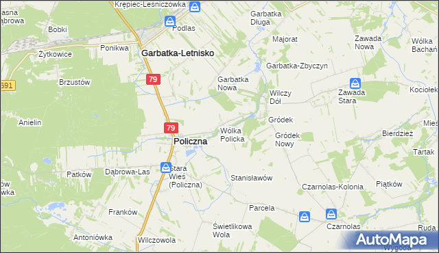 mapa Wólka Policka, Wólka Policka na mapie Targeo