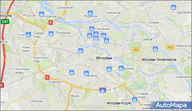 mapa Wrocławia, Wrocław na mapie Targeo