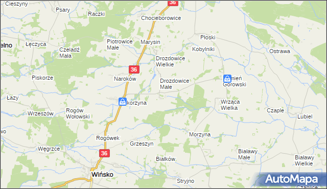 mapa Wrząca Śląska, Wrząca Śląska na mapie Targeo