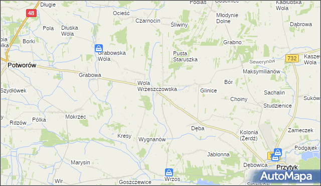 mapa Wrzeszczów, Wrzeszczów na mapie Targeo