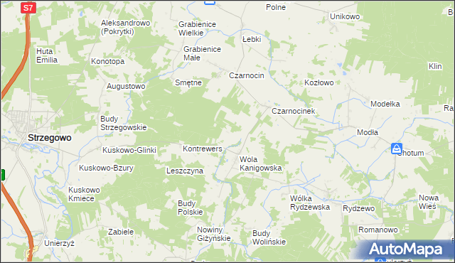 mapa Wygoda gmina Strzegowo, Wygoda gmina Strzegowo na mapie Targeo