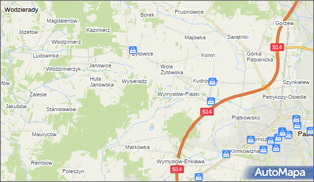 mapa Wymysłów-Piaski, Wymysłów-Piaski na mapie Targeo