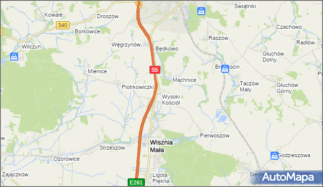 mapa Wysoki Kościół, Wysoki Kościół na mapie Targeo