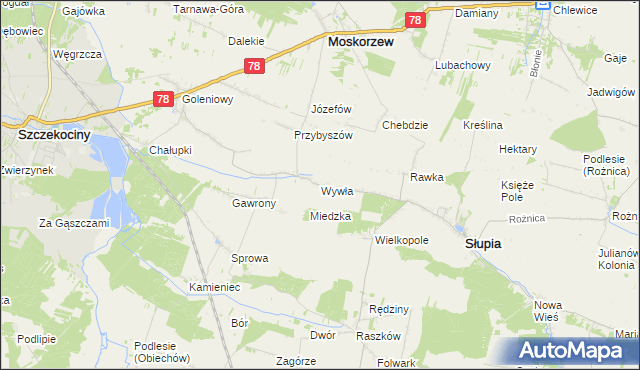 mapa Wywła, Wywła na mapie Targeo