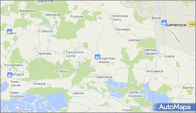 mapa Wziąchowo Wielkie, Wziąchowo Wielkie na mapie Targeo