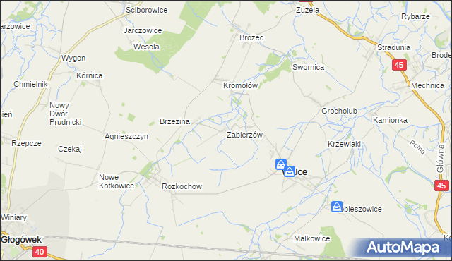 mapa Zabierzów gmina Walce, Zabierzów gmina Walce na mapie Targeo