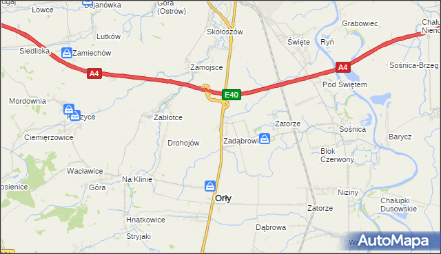 mapa Zadąbrowie gmina Radymno, Zadąbrowie gmina Radymno na mapie Targeo