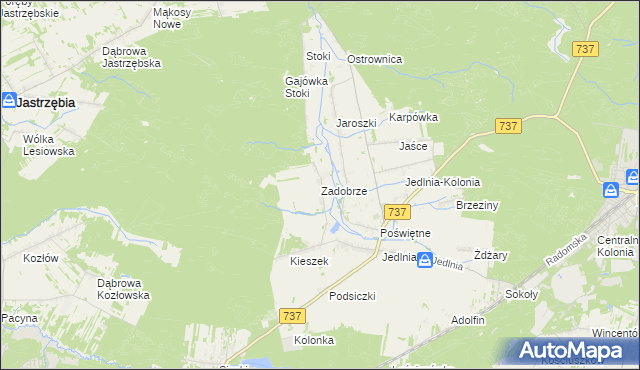 mapa Zadobrze gmina Pionki, Zadobrze gmina Pionki na mapie Targeo