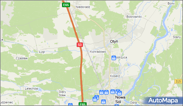 mapa Zakęcie, Zakęcie na mapie Targeo