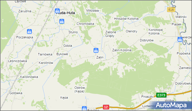 mapa Żalin, Żalin na mapie Targeo