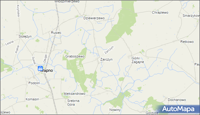 mapa Żarczyn gmina Kcynia, Żarczyn gmina Kcynia na mapie Targeo