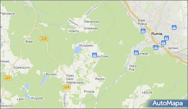 mapa Zbychowo, Zbychowo na mapie Targeo