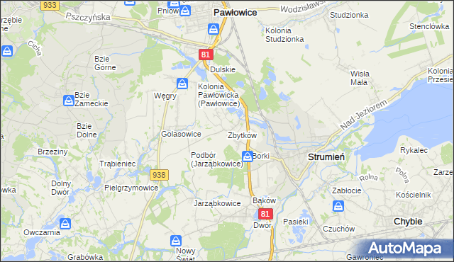 mapa Zbytków, Zbytków na mapie Targeo